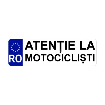 Atentie la motociclisti, autocolant, dimensiune 200x60mm, model 015